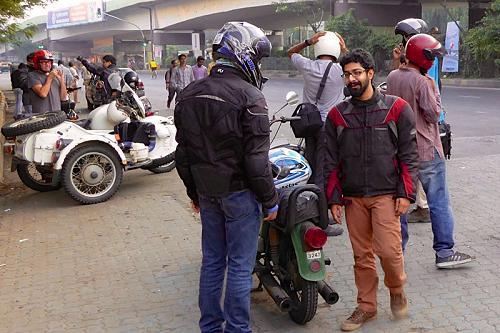 Preparing for a Sunday morning ride in Mumbai.